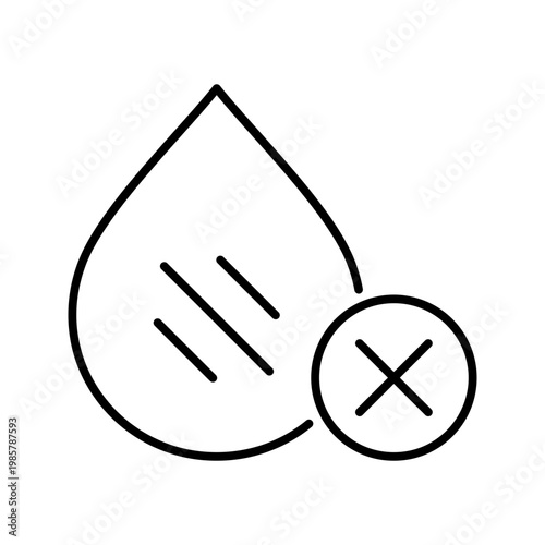 Blood mismatch icon. Healthcare and blood transfusion line symbol. Black and white.