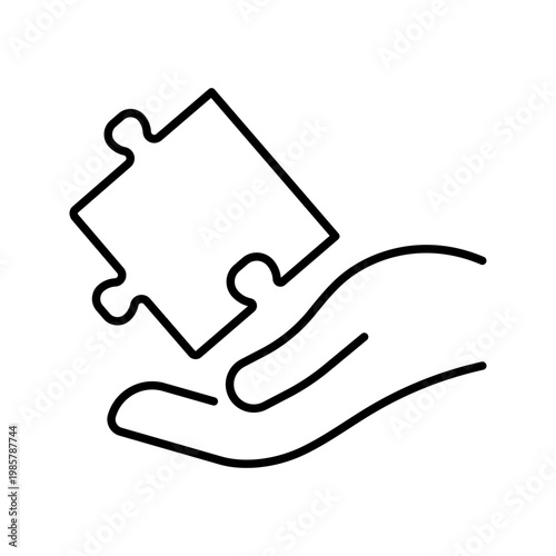Compulsive behavior icon. Healthcare and autism line symbol. Black and white.