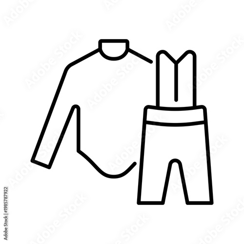 Fencing equipment icon. Sports and fencing line symbol. Black and white.