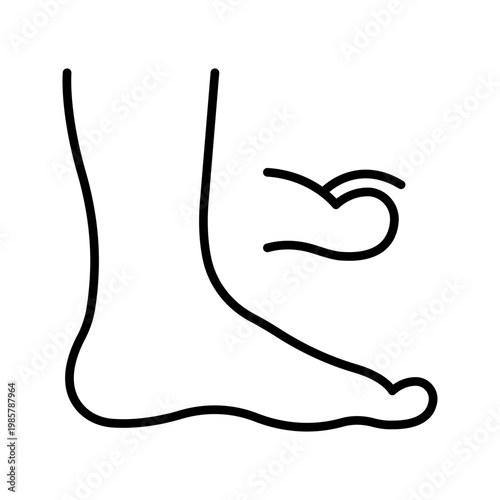 Foot defect icon. Healthcare and podiatry line symbol. Black and white.