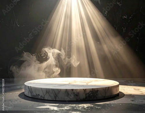 Wallpaper Mural Marble platform bathed in light, surrounded by smoke Torontodigital.ca
