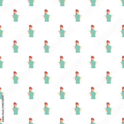 Child shrugging with open hands creating a repeated vector pattern