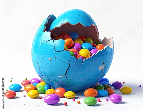 Wallpaper Mural Cracked egg overflows with colorful candy Torontodigital.ca