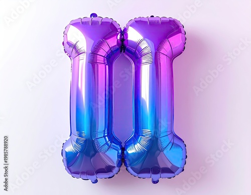 Wallpaper Mural Shiny foil balloon shaped as Roman numeral "II Torontodigital.ca