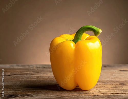Wallpaper Mural Vibrant yellow bell pepper on weathered wooden surface (1) Torontodigital.ca