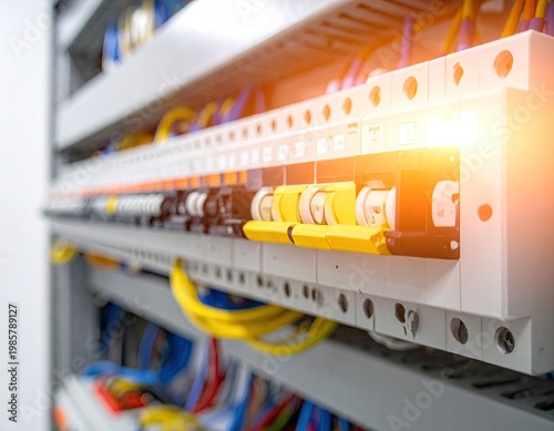 Wallpaper Mural Electrical panel with colorful wires and components Torontodigital.ca