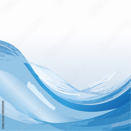 Schimmernde blaue abstrakte Wellen fließen sanft über die Bildfläche und erzeugen eine ruhige, kühlende Atmosphäre.