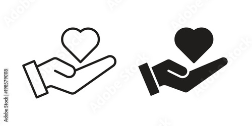 Donate icon design, logo, app, template set. Black icons