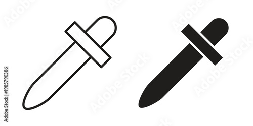 Dropper icon design, logo, app, template set. Black icons