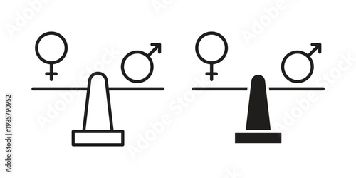 Equality icon design, logo, app, template set. Black icons