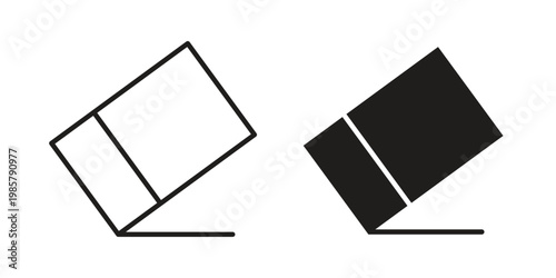 Eraser icon design, logo, app, template set. Black icons