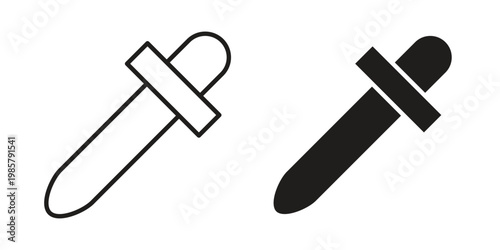 Eye dropper icon design, logo, app, template set. Black icons