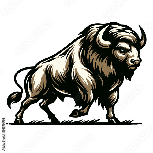 Bull vector and illustration.
