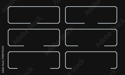 Silver Notched Long Rectangle Open Frames