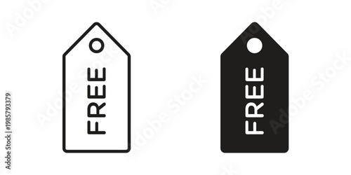 Free tag icon design, logo, app, template set. Black icons