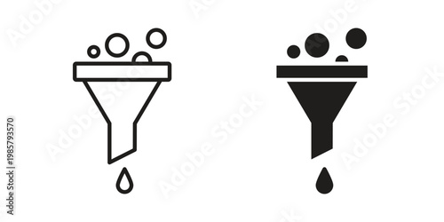 Funnel icon design, logo, app, template set. Black icons