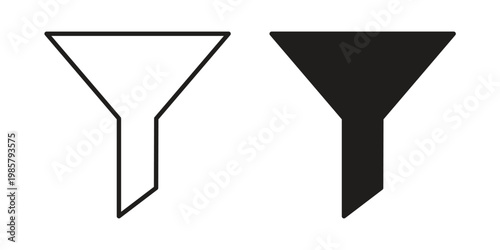 Funnel icon design, logo, app, template set. Black icons