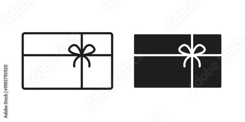 Gift card icon design, logo, app, template set. Black icons