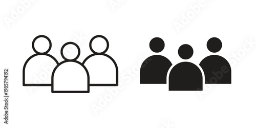 Group icon design, logo, app, template set. Black icons