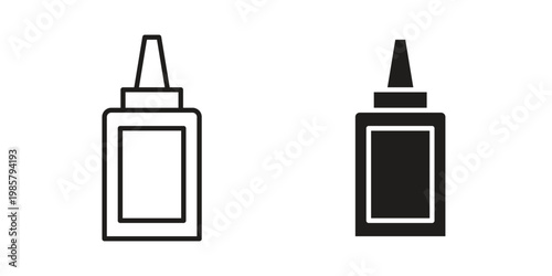 Glue icon design, logo, app, template set. Black icons