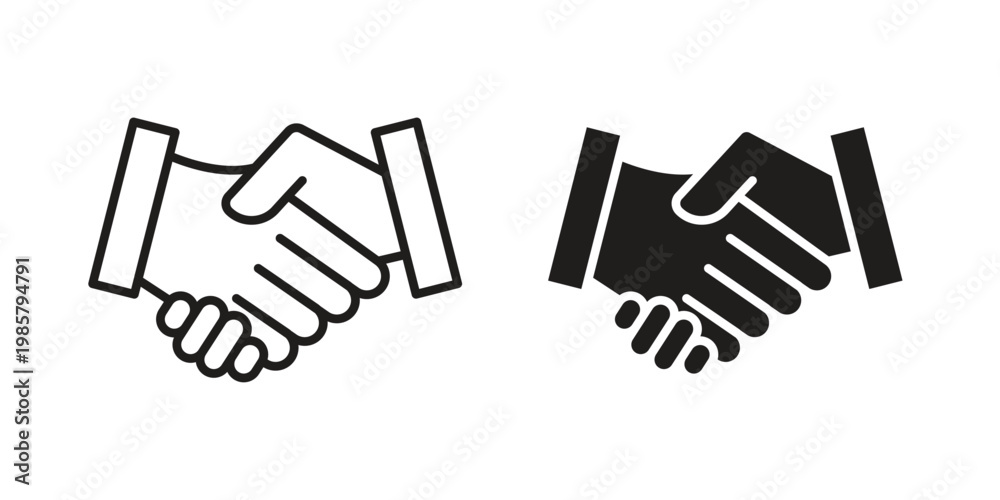 Obraz premium Handshake icon design, logo, app, template set. Black icons