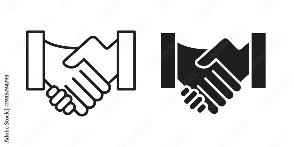 Obraz premium Handshake icon design, logo, app, template set. Black icons