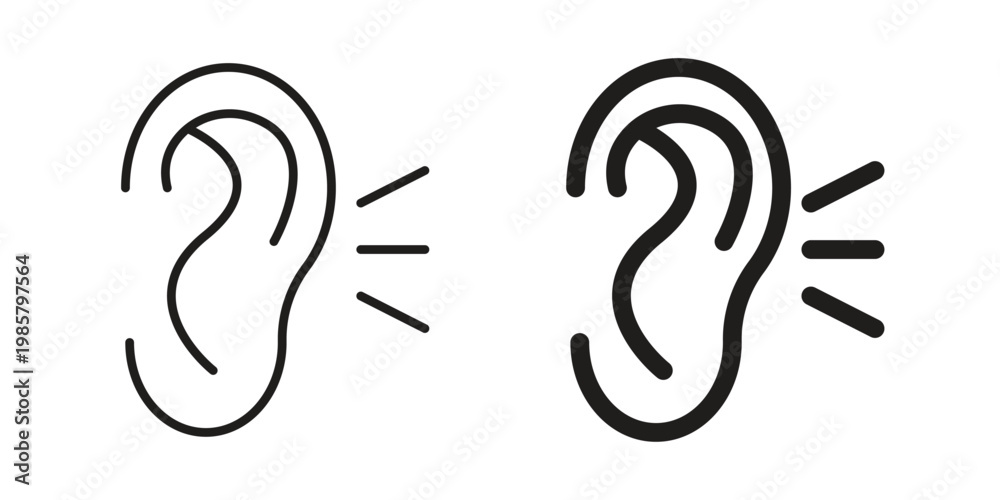 Fototapeta premium Listening icon design, logo, app, template set. Black icons