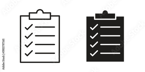 List icon design, logo, app, template set. Black icons