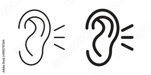 Listening icon design, logo, app, template set. Black icons
