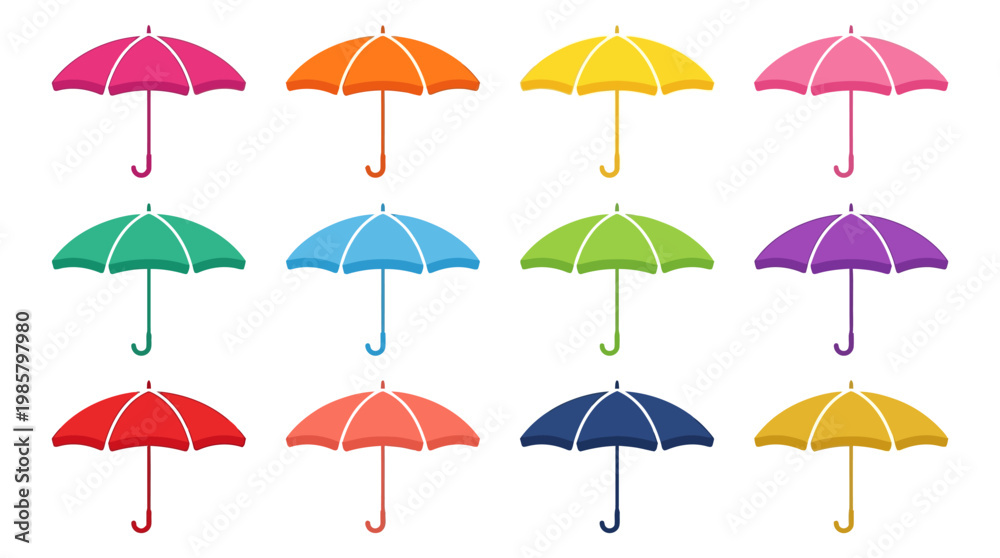 Fototapeta premium Colorful umbrellas in various hues.