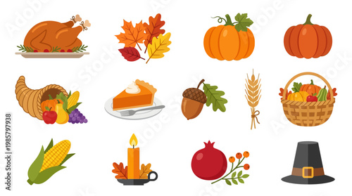 Thanksgiving holiday food and symbols.