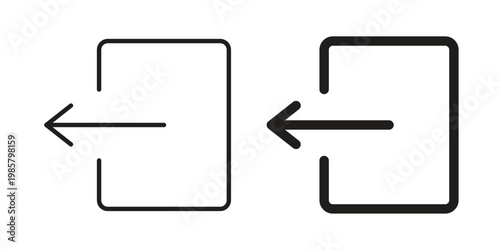 Log out icon design, logo, app, template set. Black icons