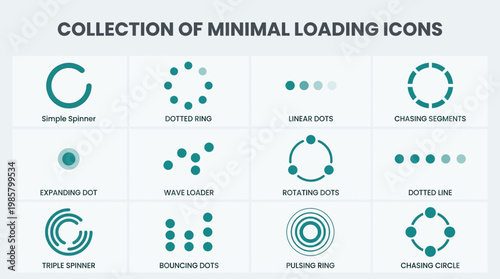 Collection of minimal loading icons.