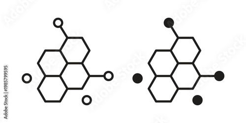 Photos Molecule icon design, logo, app, template set. Black icons