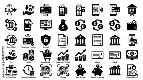 Business Finance Icons and Symbols.