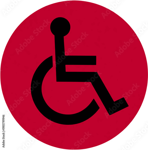 Wheelchair accessibility symbol on Japan flag background, disabled access Japan
