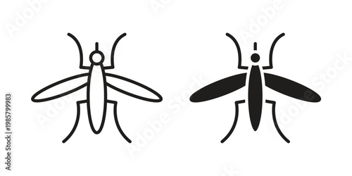 Mosquito icon design, logo, app, template set. Black icons