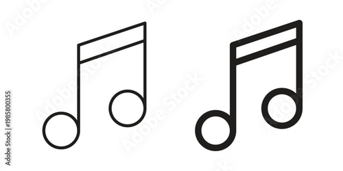 Music icon design, logo, app, template set. Black icons