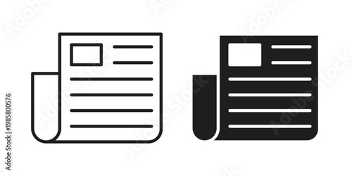 News icon design, logo, app, template set. Black icons