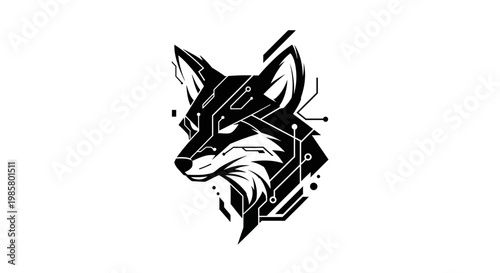 Stylized illustration of a fox head.