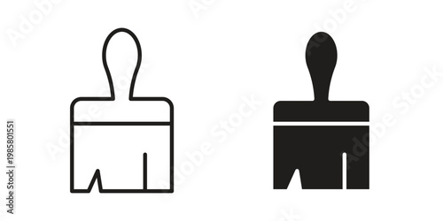 Paint brush icon design, logo, app, template set. Black icons