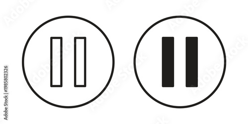 Pause icon design, logo, app, template set. Black icons