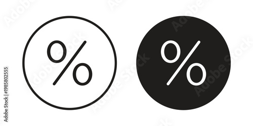Percentage icon design, logo, app, template set. Black icons