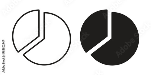 Pie chart icon design, logo, app, template set. Black icons