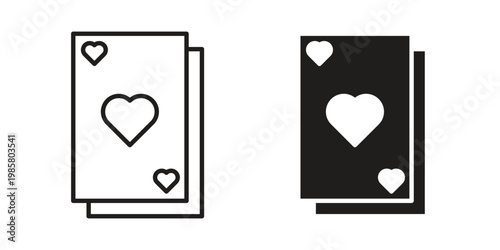 Playing cards icon design, logo, app, template set. Black icons