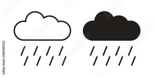 Rain icon design, logo, app, template set. Black icons