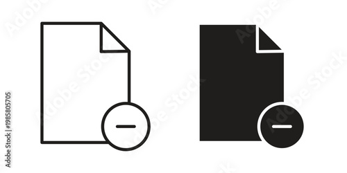 Remove file icon design, logo, app, template set. Black icons