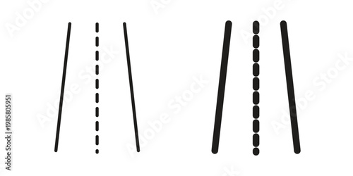 Road icon design, logo, app, template set. Black icons