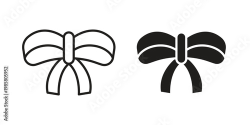 Ribbon icon design, logo, app, template set. Black icons