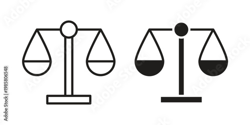 Scale icon design, logo, app, template set. Black icons